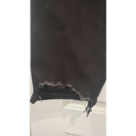 GOOD AMERICAN Good Curve Skinny Cropped Jeans Black, Back Chewed Hem Size 18 NWT - Picture 4 of 6